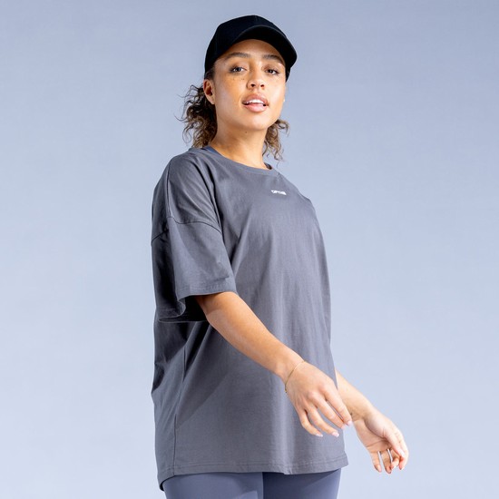 Dfyne Luxe Revive Oversized T Sweatshirts Damen Dunkelgrau | 69807BLXQ