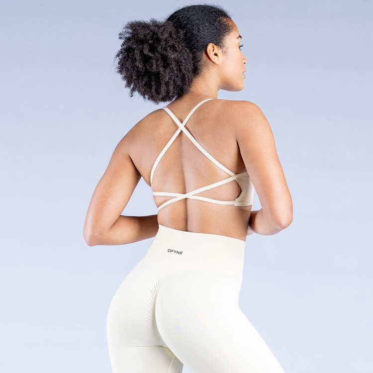 Dfyne Dynamic Backless Sport Bh Damen Weiß | 75802AYTF