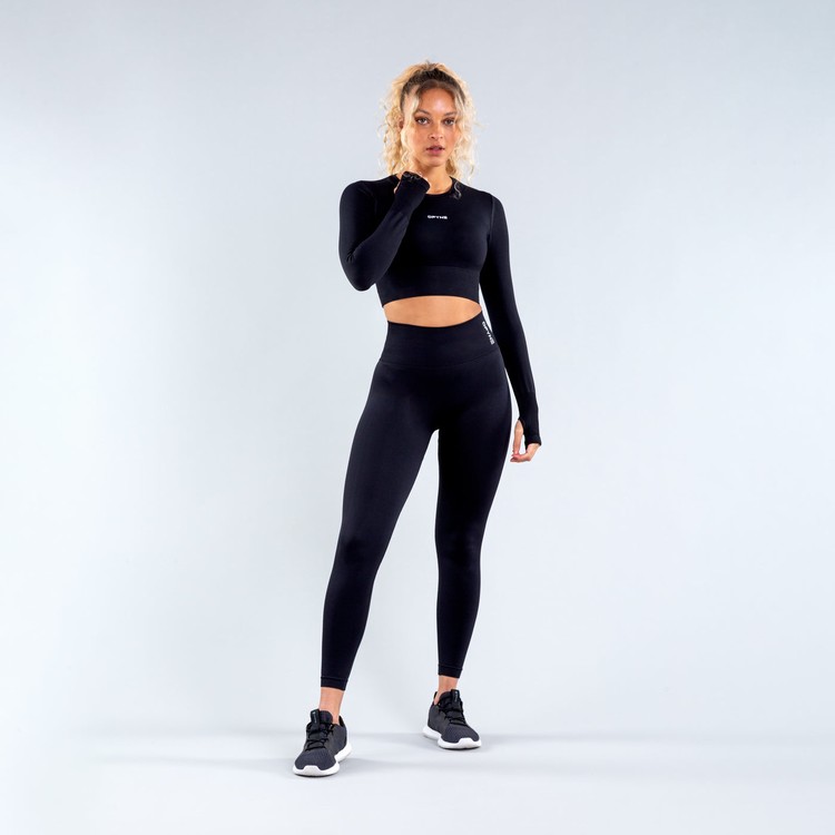 Dfyne Dynamic Crop T-shirts Damen Schwarz | 36142ZOUB