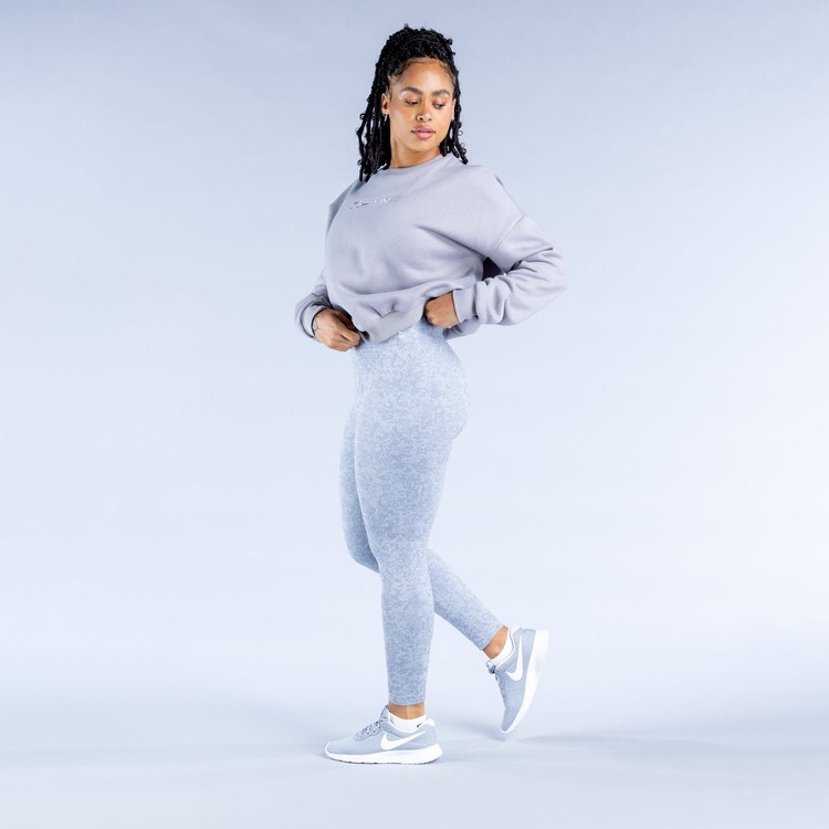 Dfyne Luxe | Revive Crop Sweatshirts Damen Grau | 26418ZWKD