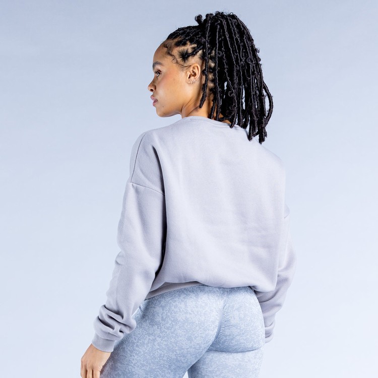 Dfyne Luxe | Revive Crop Sweatshirts Damen Grau | 26418ZWKD