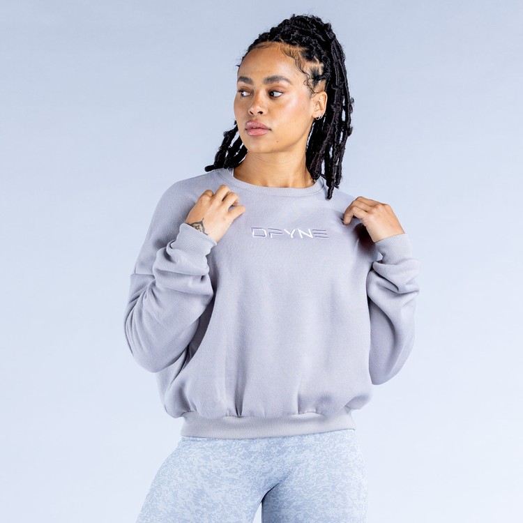Dfyne Luxe | Revive Crop Sweatshirts Damen Grau | 26418ZWKD