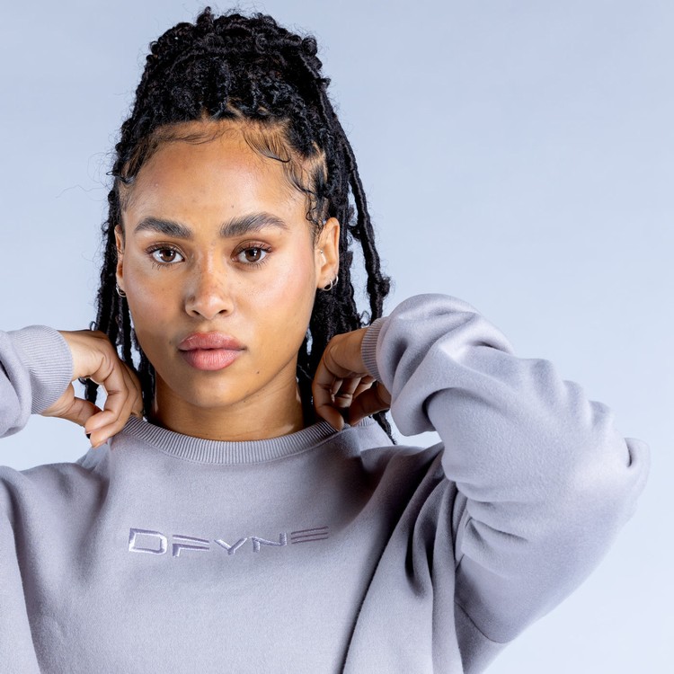 Dfyne Luxe | Revive Crop Sweatshirts Damen Grau | 26418ZWKD