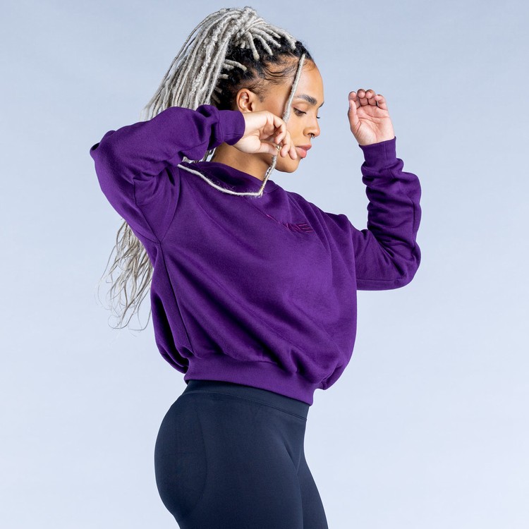 Dfyne Luxe | Revive Crop Sweatshirts Damen Lila | 97026CQMJ