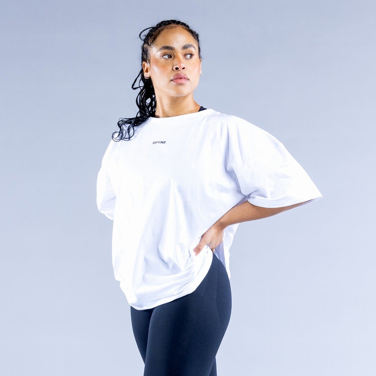 Dfyne Luxe Revive Oversized T Sweatshirts Damen Weiß | 25630CQVS