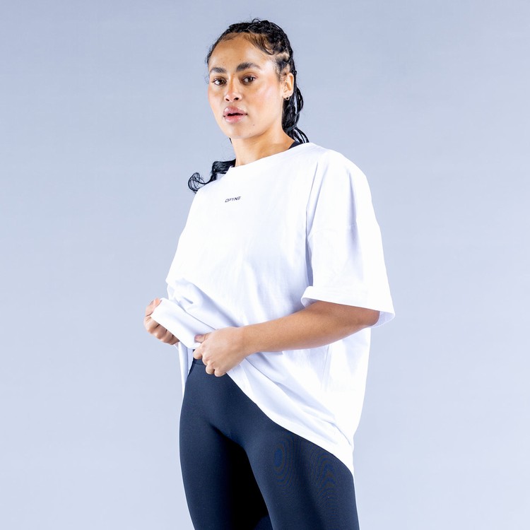 Dfyne Luxe Revive Oversized T Sweatshirts Damen Weiß | 25630CQVS