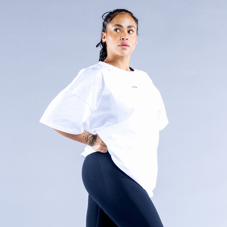 Dfyne Luxe Revive Oversized T Sweatshirts Damen Weiß | 25630CQVS