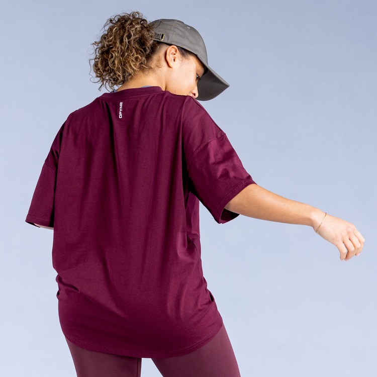 Dfyne Luxe Revive Oversized T Sweatshirts Damen Bordeaux | 71834ZRMB