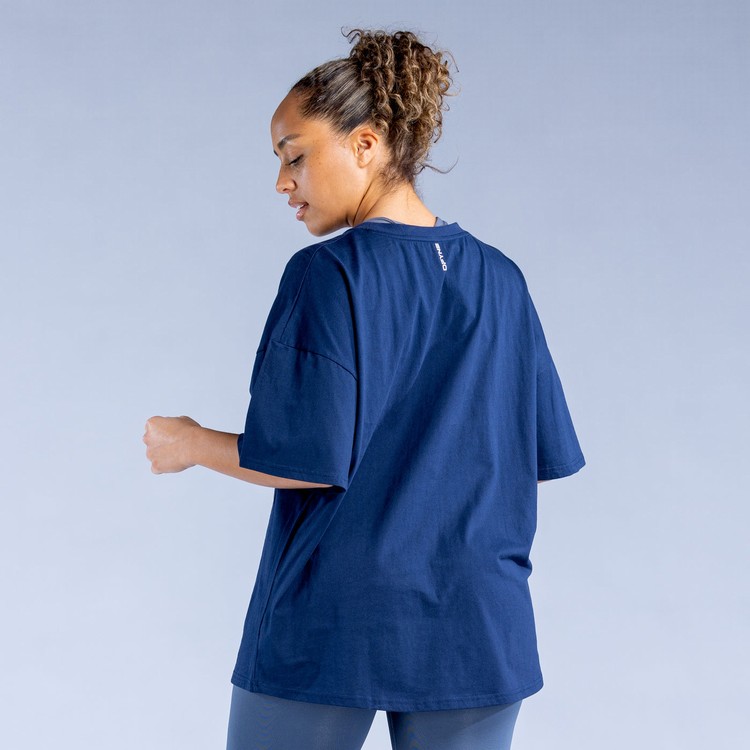 Dfyne Luxe Revive Oversized T Sweatshirts Damen Dunkelblau | 94806TWFG