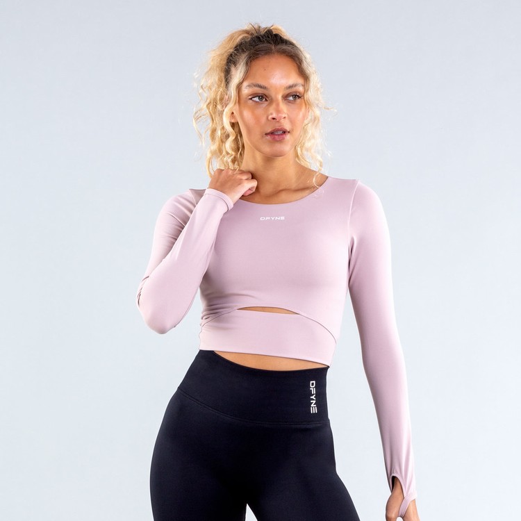 Dfyne Origin Long Sleeve T-shirts Damen Rosa | 53419YTVN