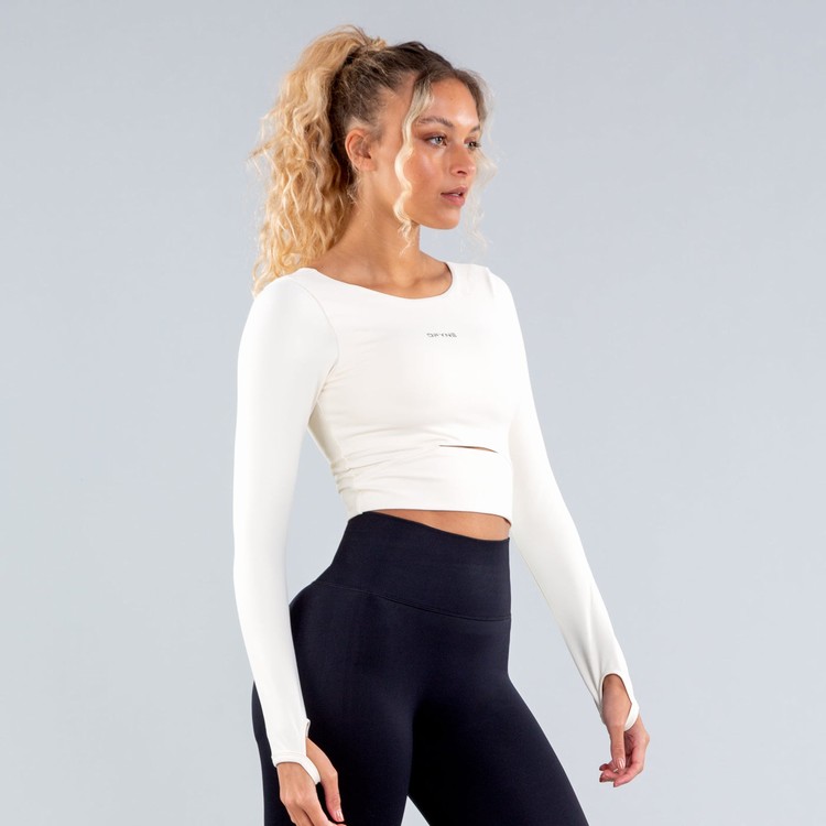Dfyne Origin Long Sleeve T-shirts Damen Weiß | 69743STQF