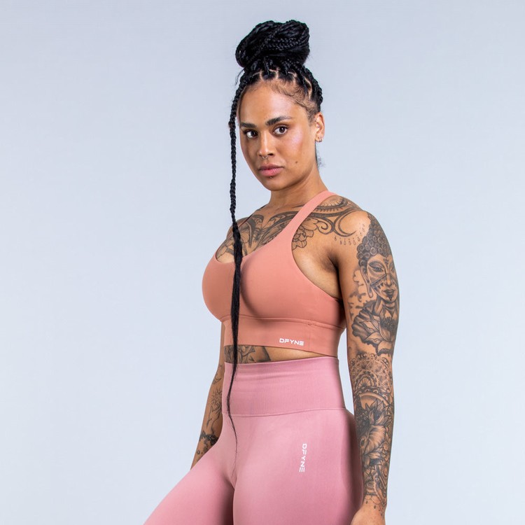 Dfyne Origin Medium-Support Sport Bh Damen Dunkelrot | 01498VKOE