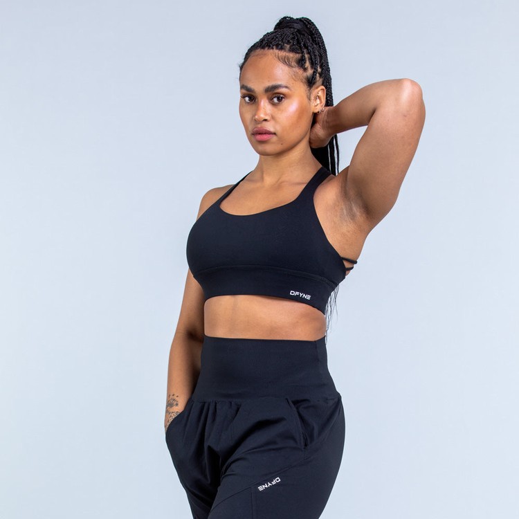 Dfyne Origin Medium-Support Sport Bh Damen Schwarz | 67432WIYL