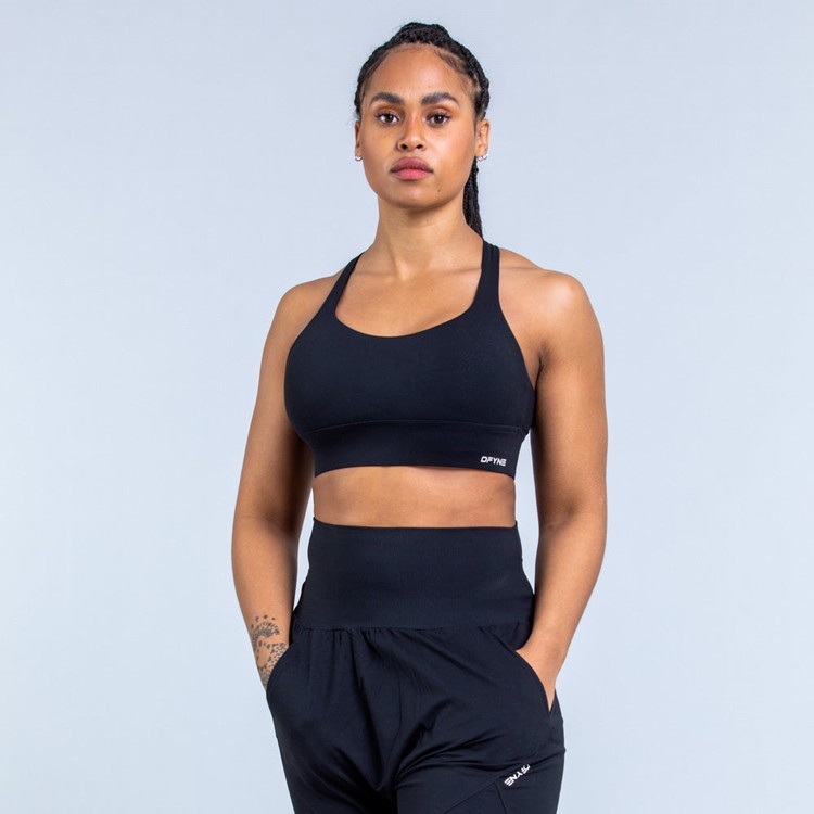 Dfyne Origin Medium-Support Sport Bh Damen Schwarz | 67432WIYL