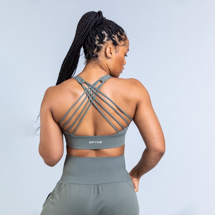 Dfyne Origin Medium-Support Sport Bh Damen Grün | 73561ZFVJ