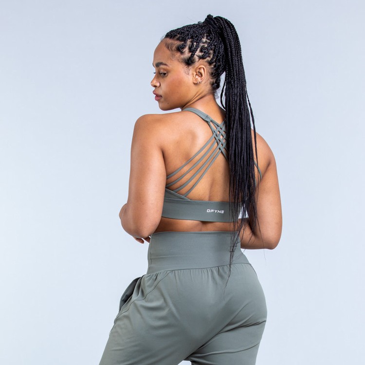 Dfyne Origin Medium-Support Sport Bh Damen Grün | 73561ZFVJ