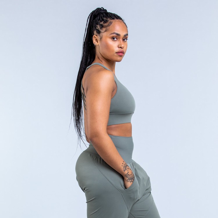 Dfyne Origin Medium-Support Sport Bh Damen Grün | 73561ZFVJ