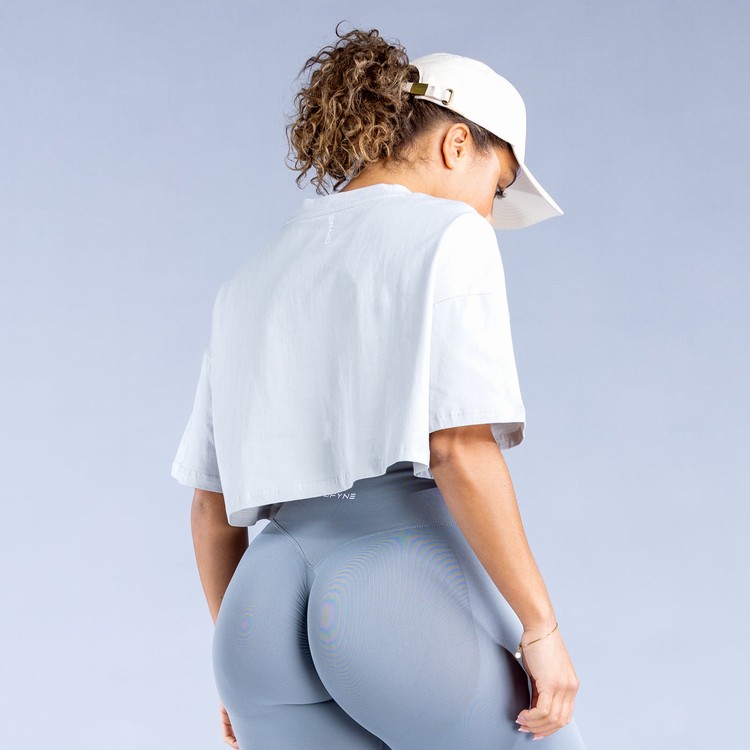 Dfyne Revive Crop T-shirts Damen Grau | 76819QPOU