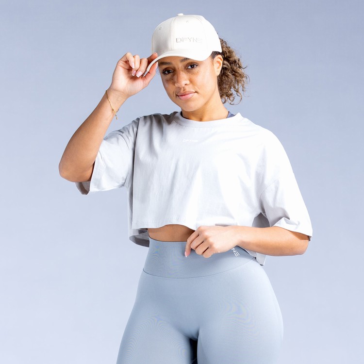 Dfyne Revive Crop T-shirts Damen Grau | 76819QPOU