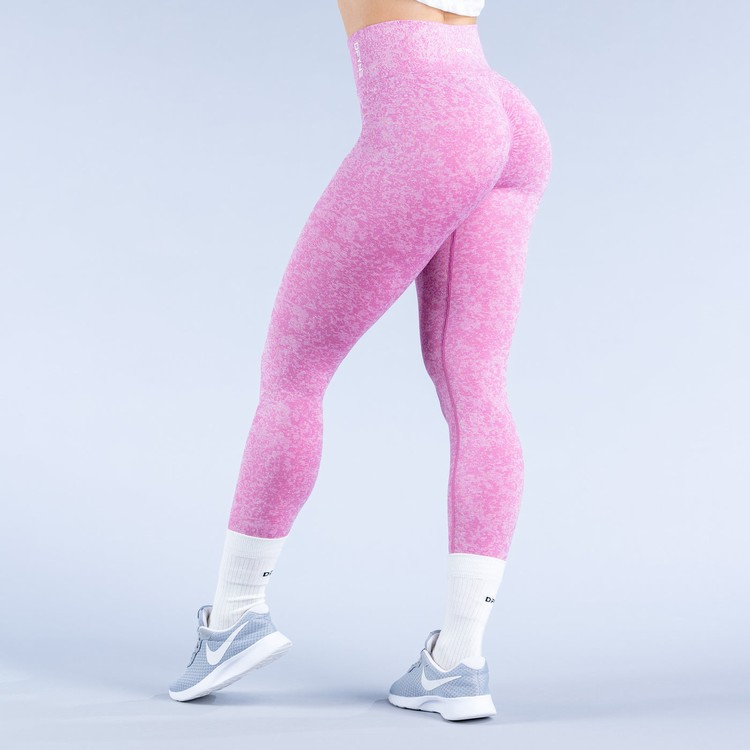 Dfyne Revive Leggings Damen Camouflage Dunkelrosa | 86432DONQ