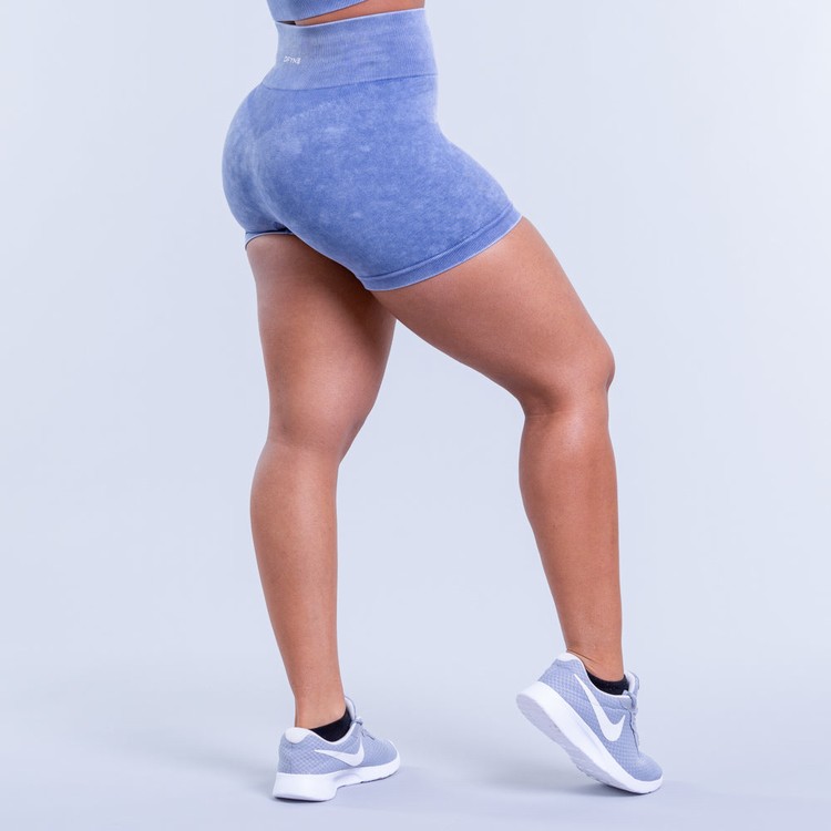 Dfyne Valkyrie Acid Wash GolfShorts Damen Tiefesblau | 58926IZQA