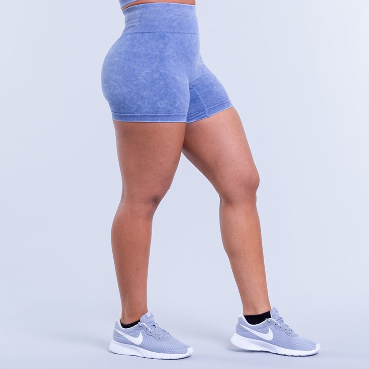 Dfyne Valkyrie Acid Wash GolfShorts Damen Tiefesblau | 58926IZQA