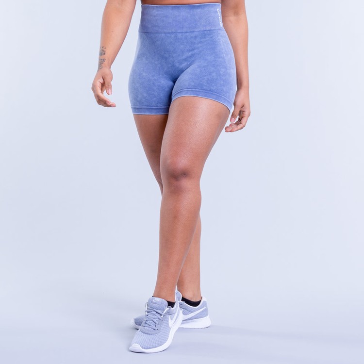 Dfyne Valkyrie Acid Wash GolfShorts Damen Tiefesblau | 58926IZQA