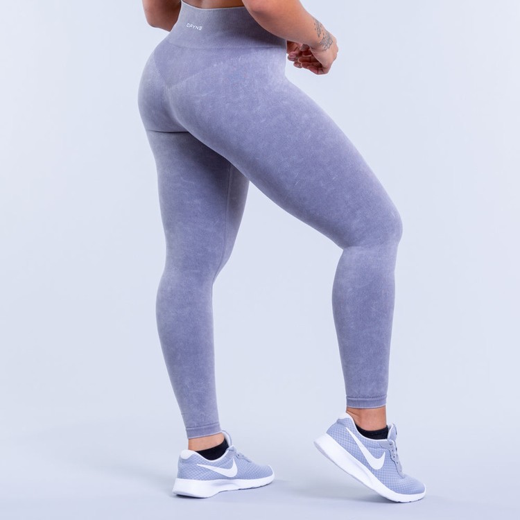 Dfyne Valkyrie Acid Wash Leggings Damen Grau Weiß | 26405KLHB