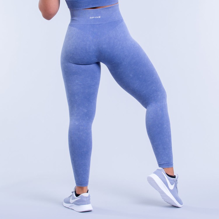Dfyne Valkyrie Acid Wash Leggings Damen Tiefesblau | 89231KQGF