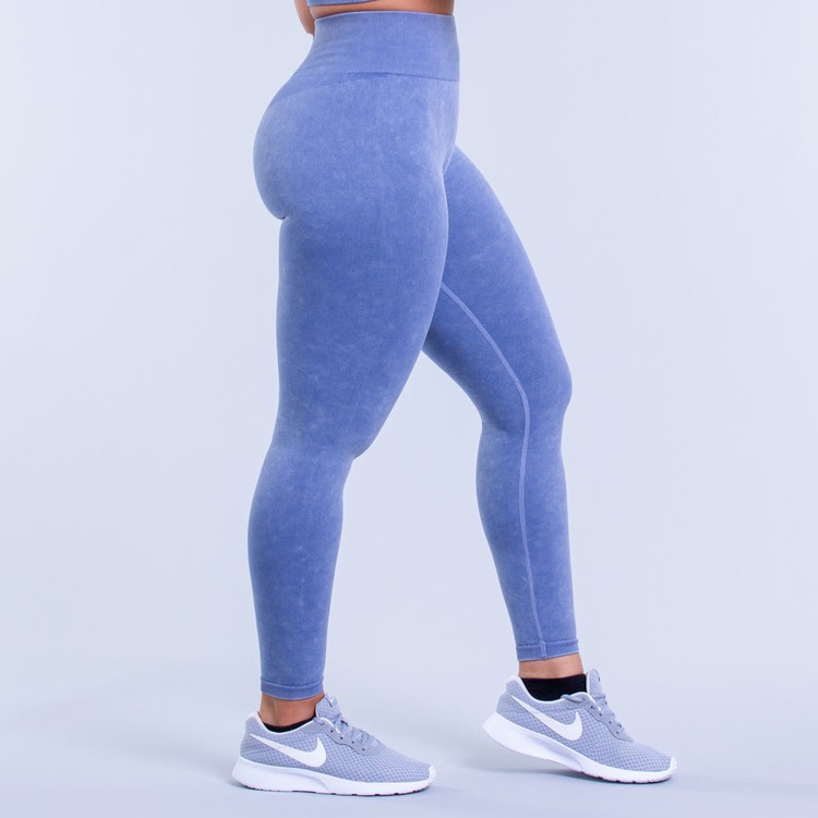 Dfyne Valkyrie Acid Wash Leggings Damen Tiefesblau | 89231KQGF