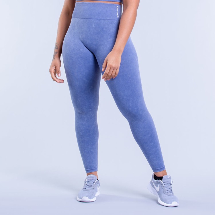 Dfyne Valkyrie Acid Wash Leggings Damen Tiefesblau | 89231KQGF