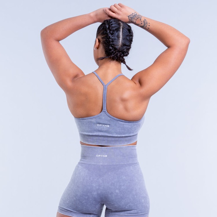 Dfyne Valkyrie Acid Wash Sport Bh Damen Grau Weiß | 42915VXWK