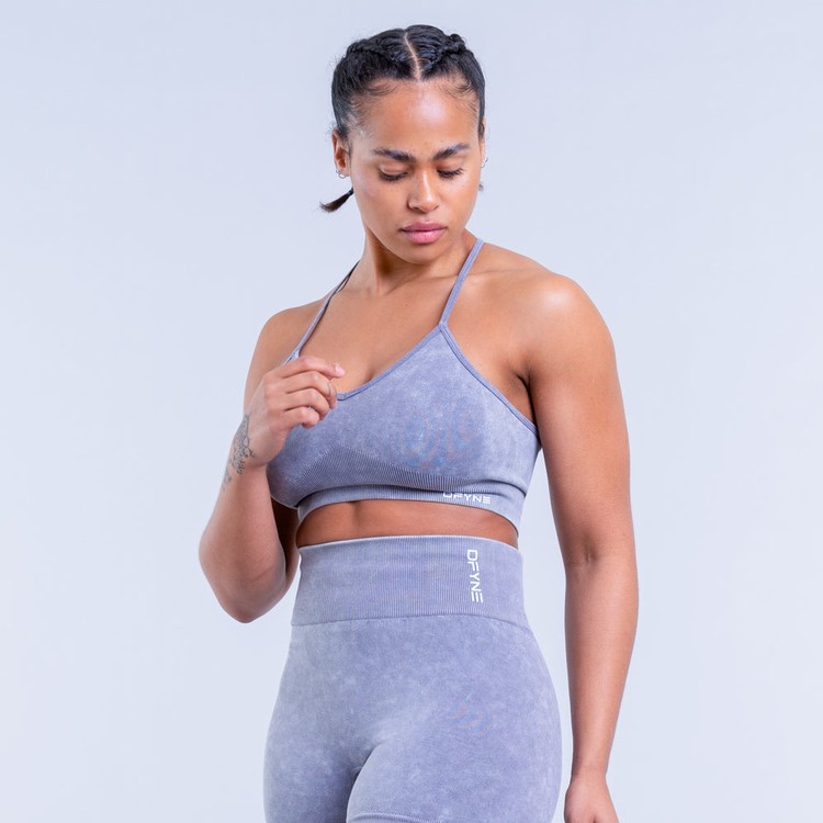 Dfyne Valkyrie Acid Wash Sport Bh Damen Grau Weiß | 42915VXWK